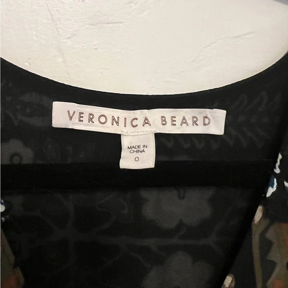 VERONICE BEARD Floral Print Silk Short Sleeve Dress - Picture 9 of 11